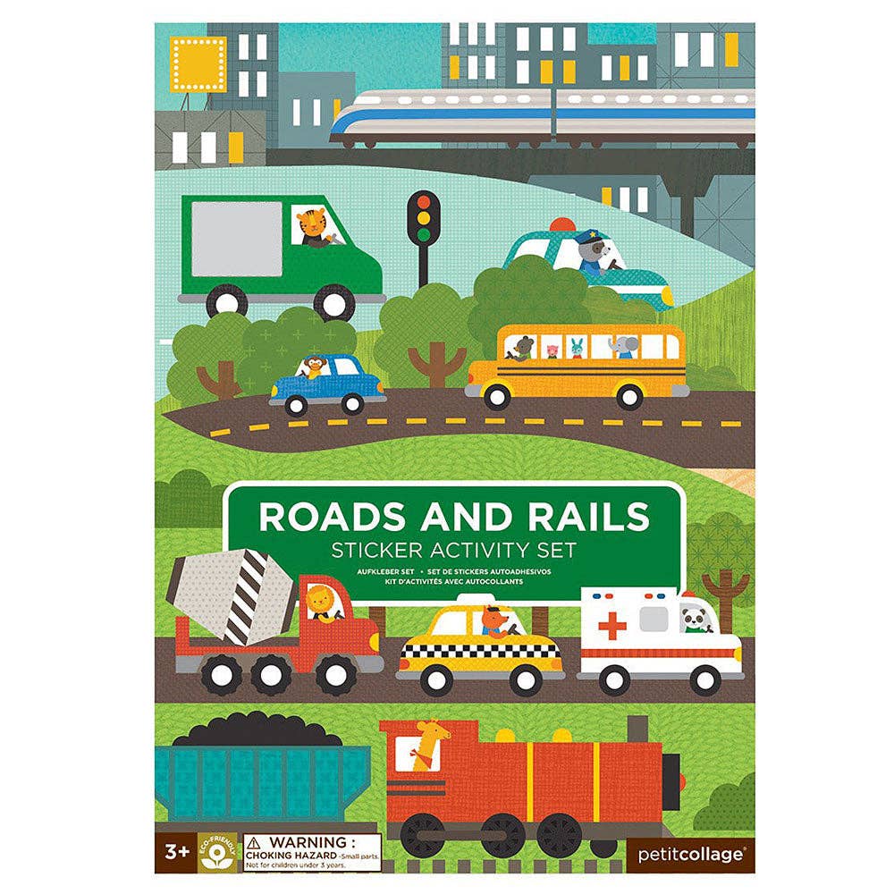 Petit Collage - Roads & Rails Sticker Activity Set
