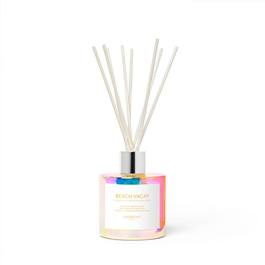 Moodcast Fragrance Co. - Beach Vacay - Iridescent/Silver 100ml Reed Diffuser