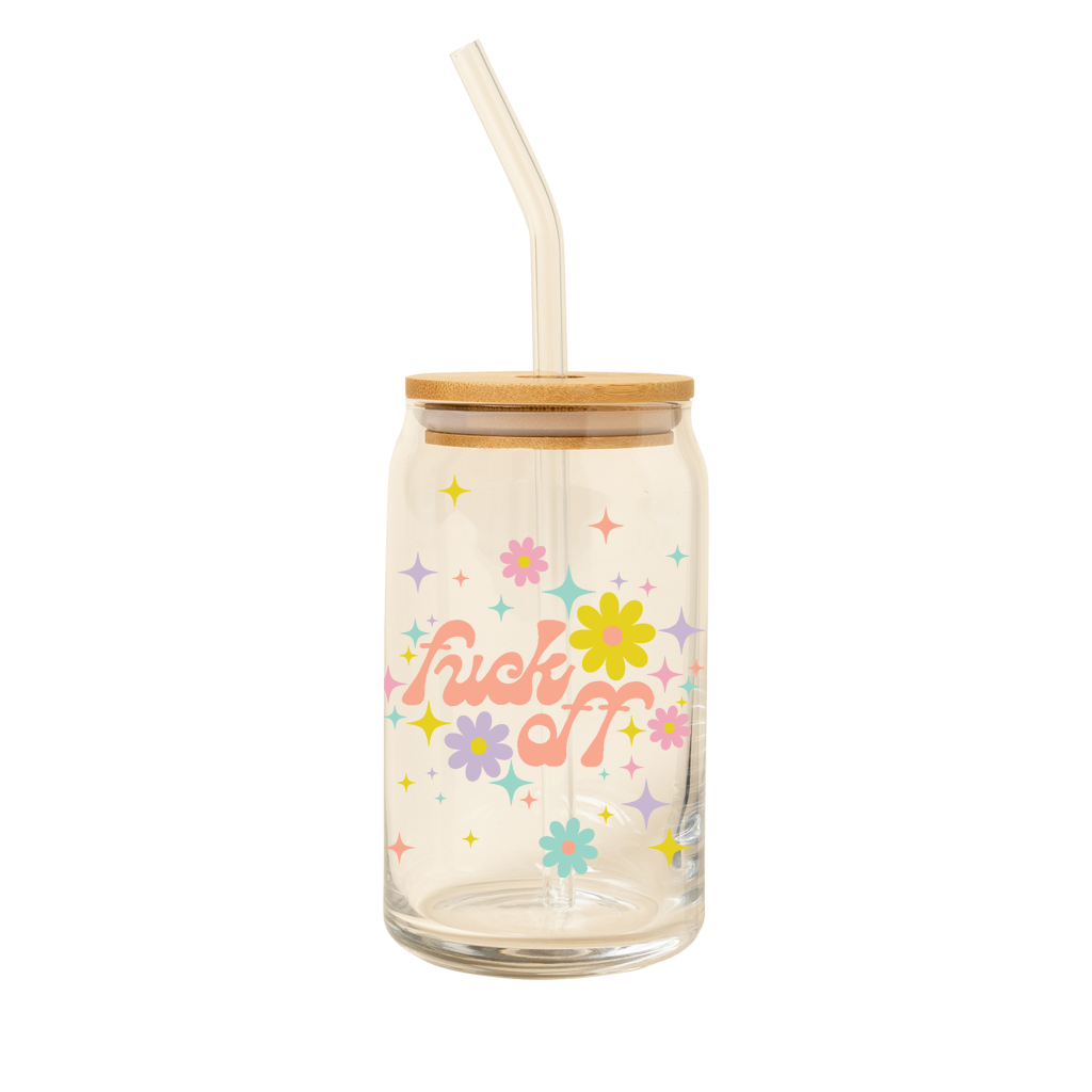 Talking Out of Turn - Can Glass w/Lid + Straw (Perfect for Holiday!): Daisy