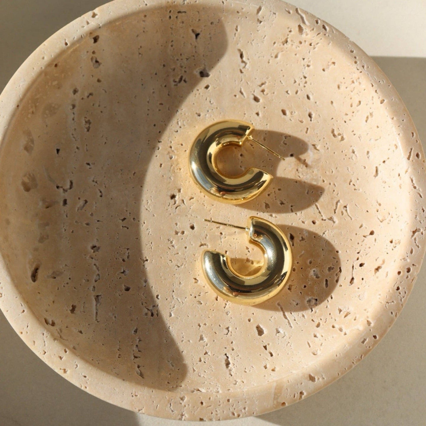Token Jewelry - Cloud Hoops - Chunky Hoops, Trendy Earrings, 14k Gold Fill