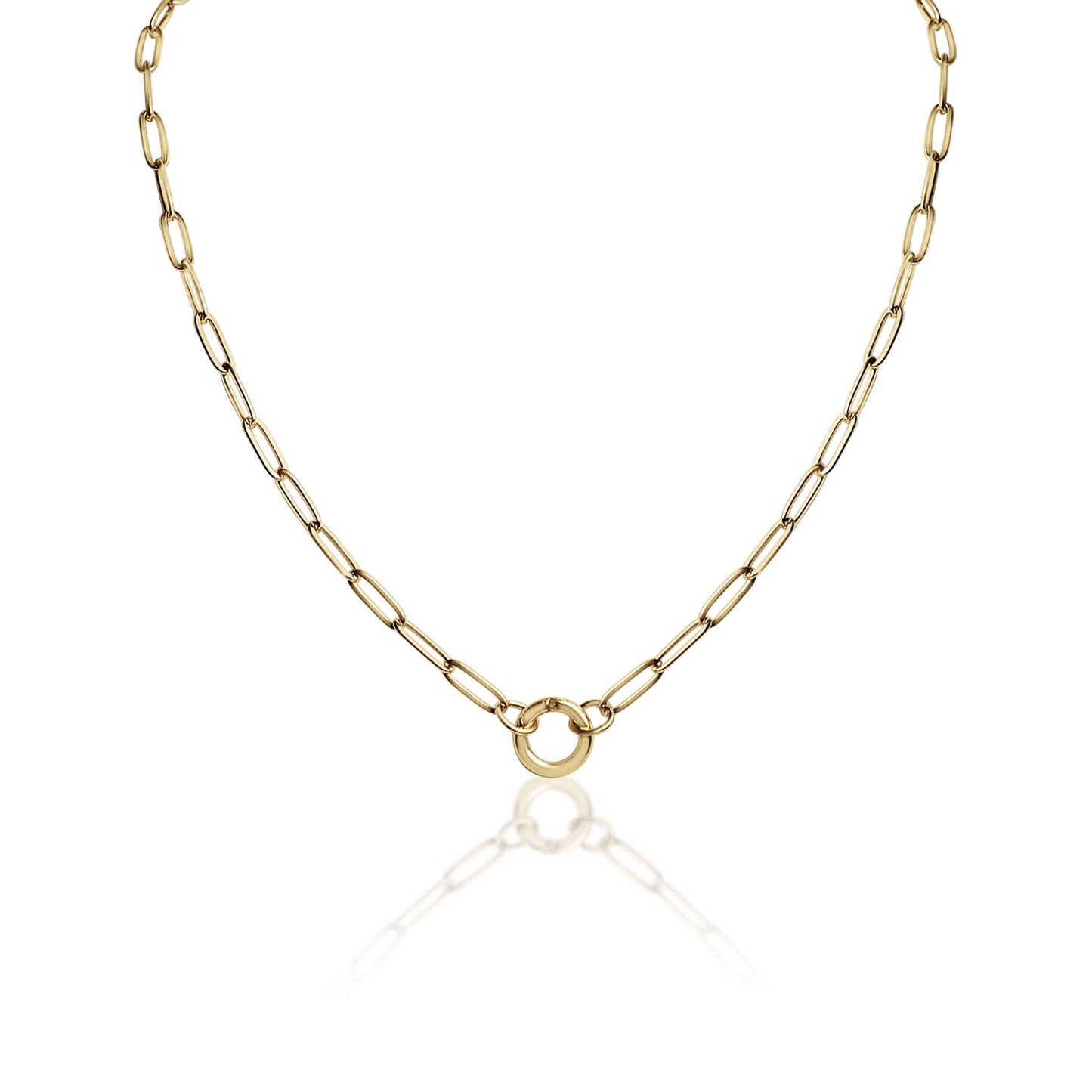 WJW - Stainless Steel Paperclip Charm Keeper Necklace