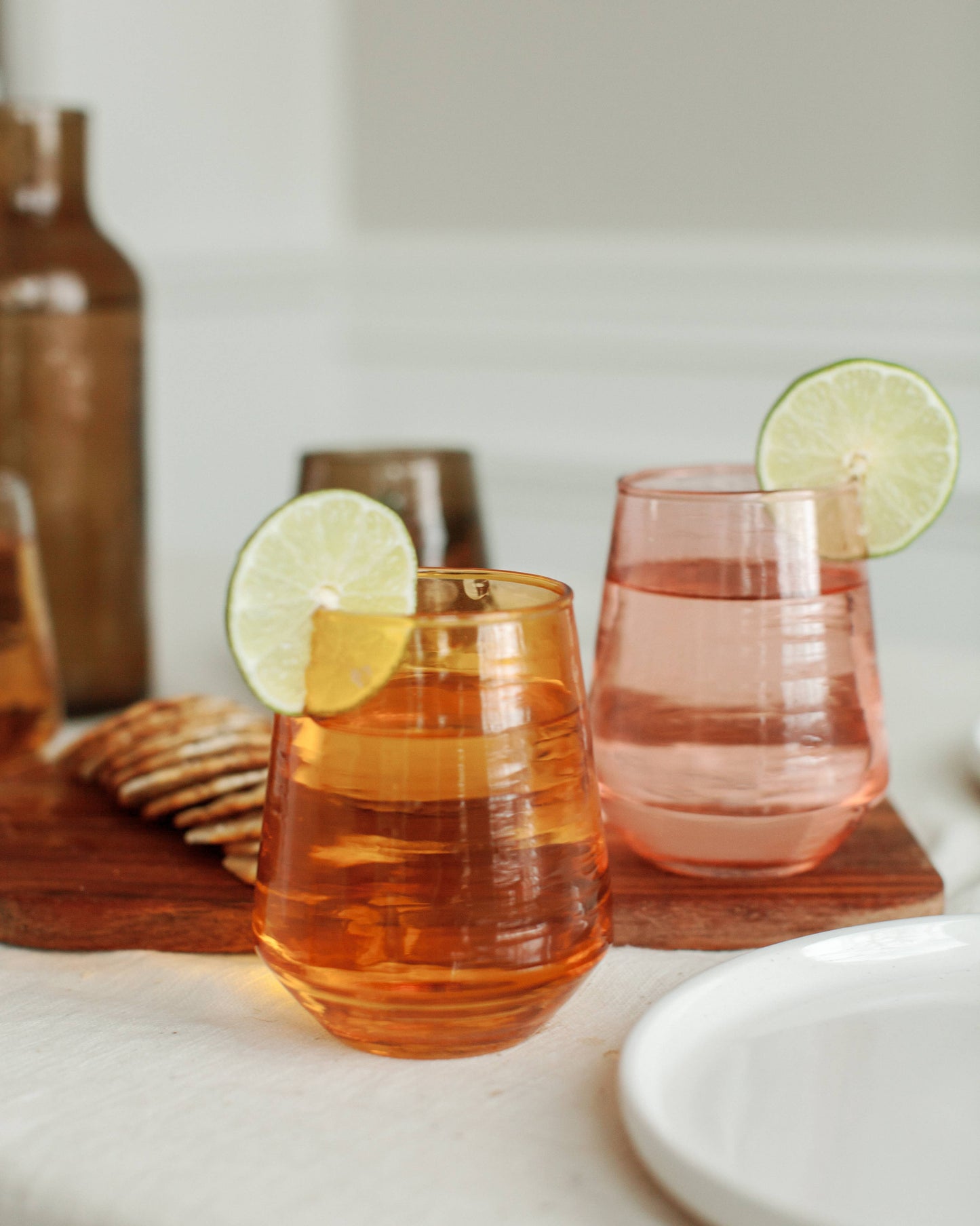 Creative Women - Handblown Hammered Glass Water Tumbler - assorted colors