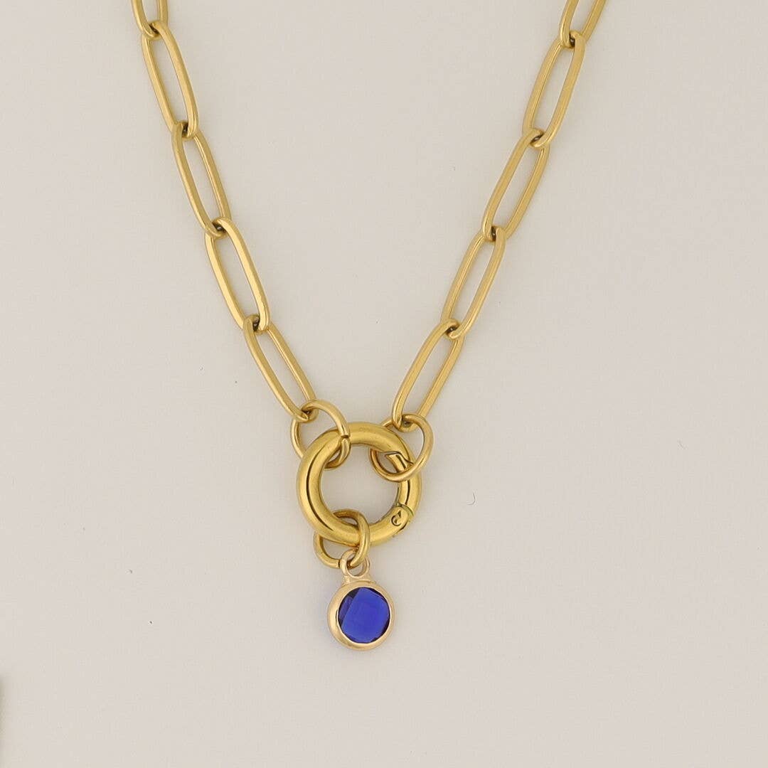 WJW - Stainless Steel Paperclip Charm Keeper Necklace