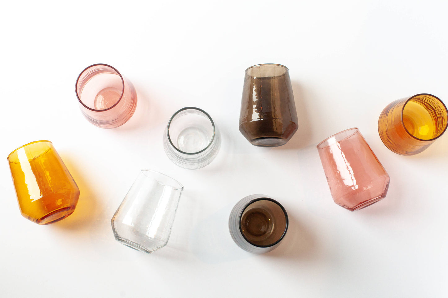 Creative Women - Handblown Hammered Glass Water Tumbler - assorted colors