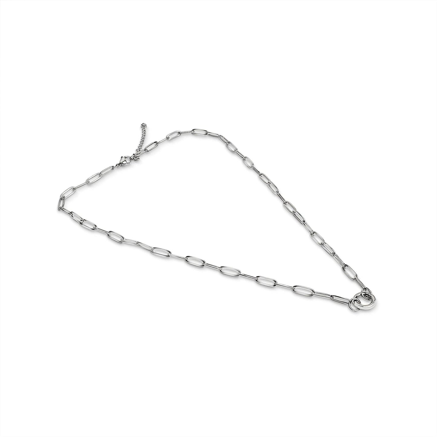 WJW - Stainless Steel Paperclip Charm Keeper Necklace