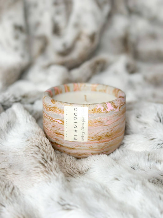 AW HOME candle co - FLAMINGO Concrete Candle | Coconut Wax | Luxury Candle