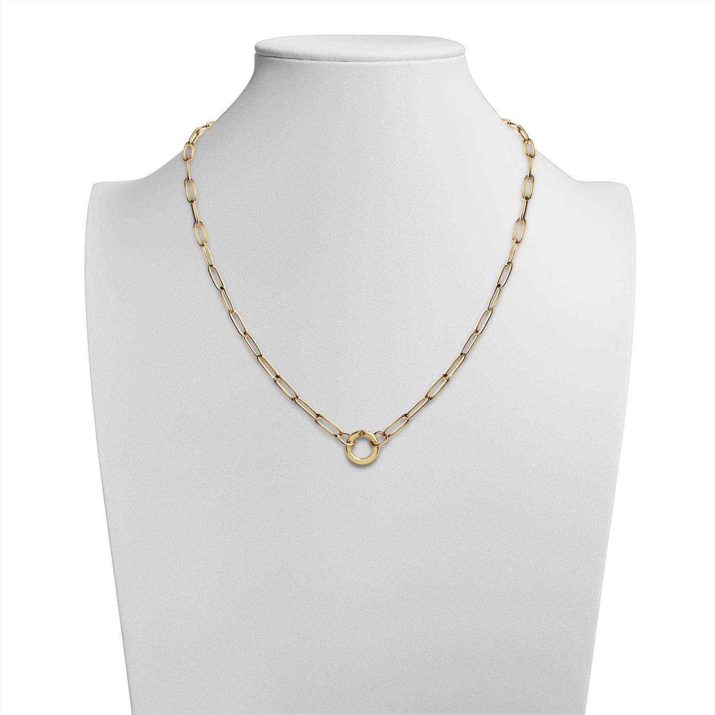 WJW - Stainless Steel Paperclip Charm Keeper Necklace