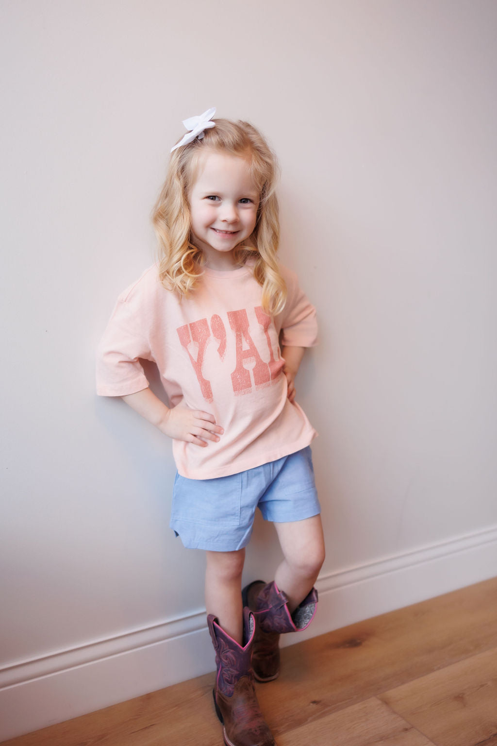 Tiny Whales - Y'All Super Tee - Faded Pink