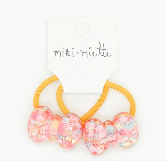 Miki Miette Sparkle Hair Elastic Bows Set