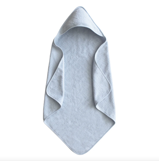 Mushie Organic Cotton Baby Hooded Towel (Baby Blue)