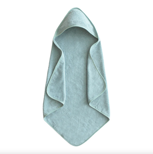 Mushie Organic Cotton Baby Hooded Towel (Sea Mist)