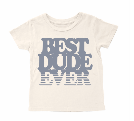 Tiny Whales Best Dude Ever T-Shirt - Natural