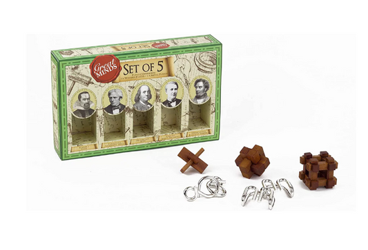 Great Mens Minds Metal and Wood Puzzles | Set of 5