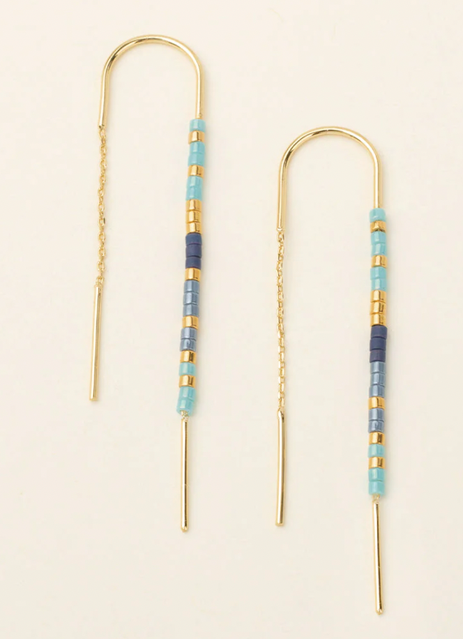 Scout Chromacolor Miyuki Thread Earring - Cobalt Multi/Gold