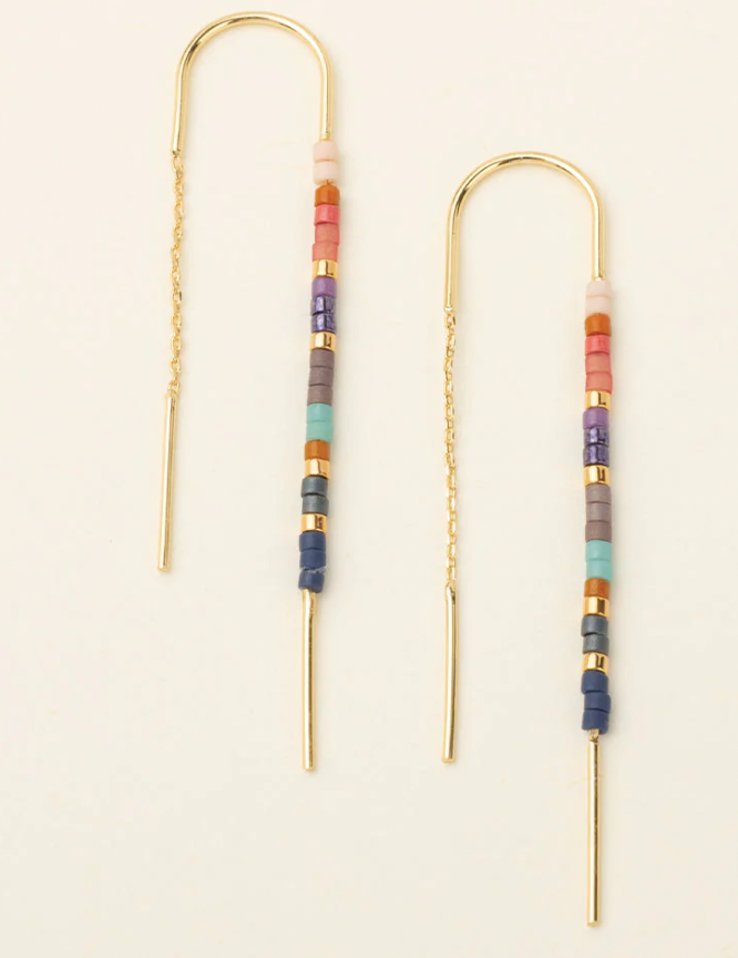 Scout Chromacolor Miyuki Thread Earring - Dark Multi/Gold
