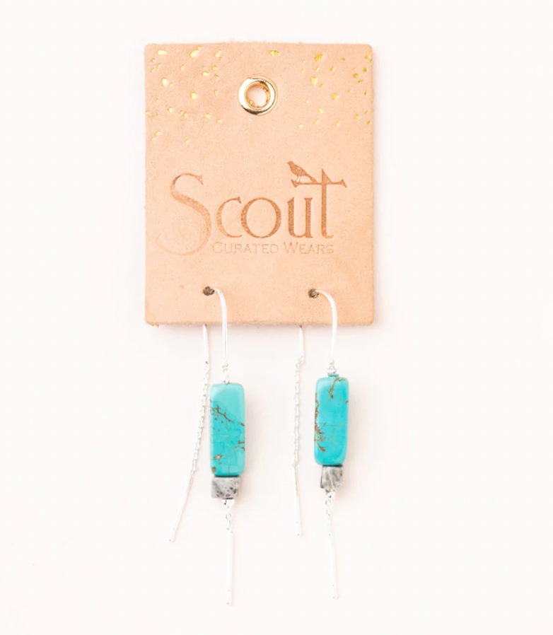 Scout Rectangle Stone Earring - Turquoise/Black/Silver