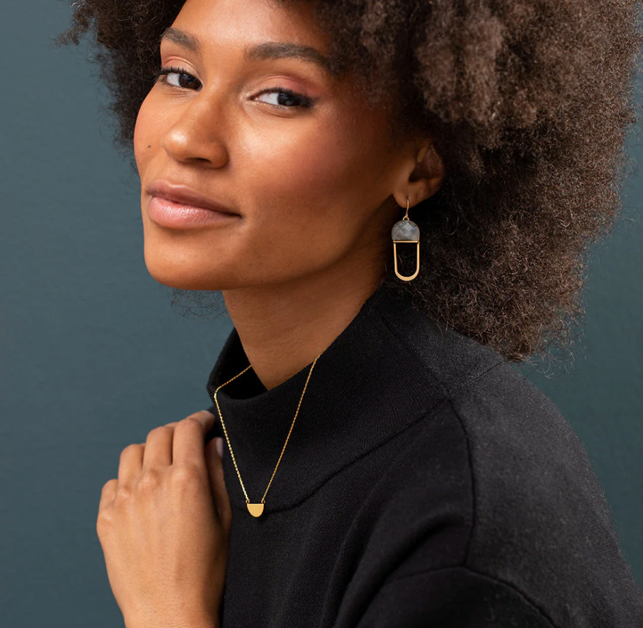 Scout Modern Stone Chandelier Earring - Amazonite/Gold