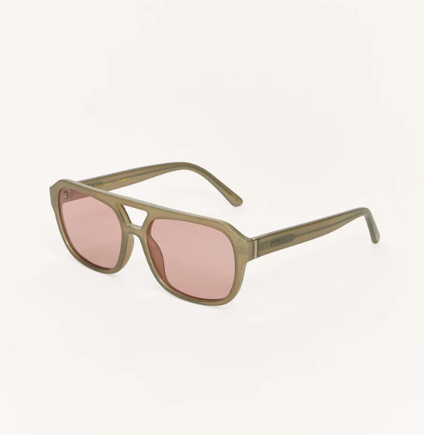 Z Supply Sunglasses - After Hour - Moss/Pink
