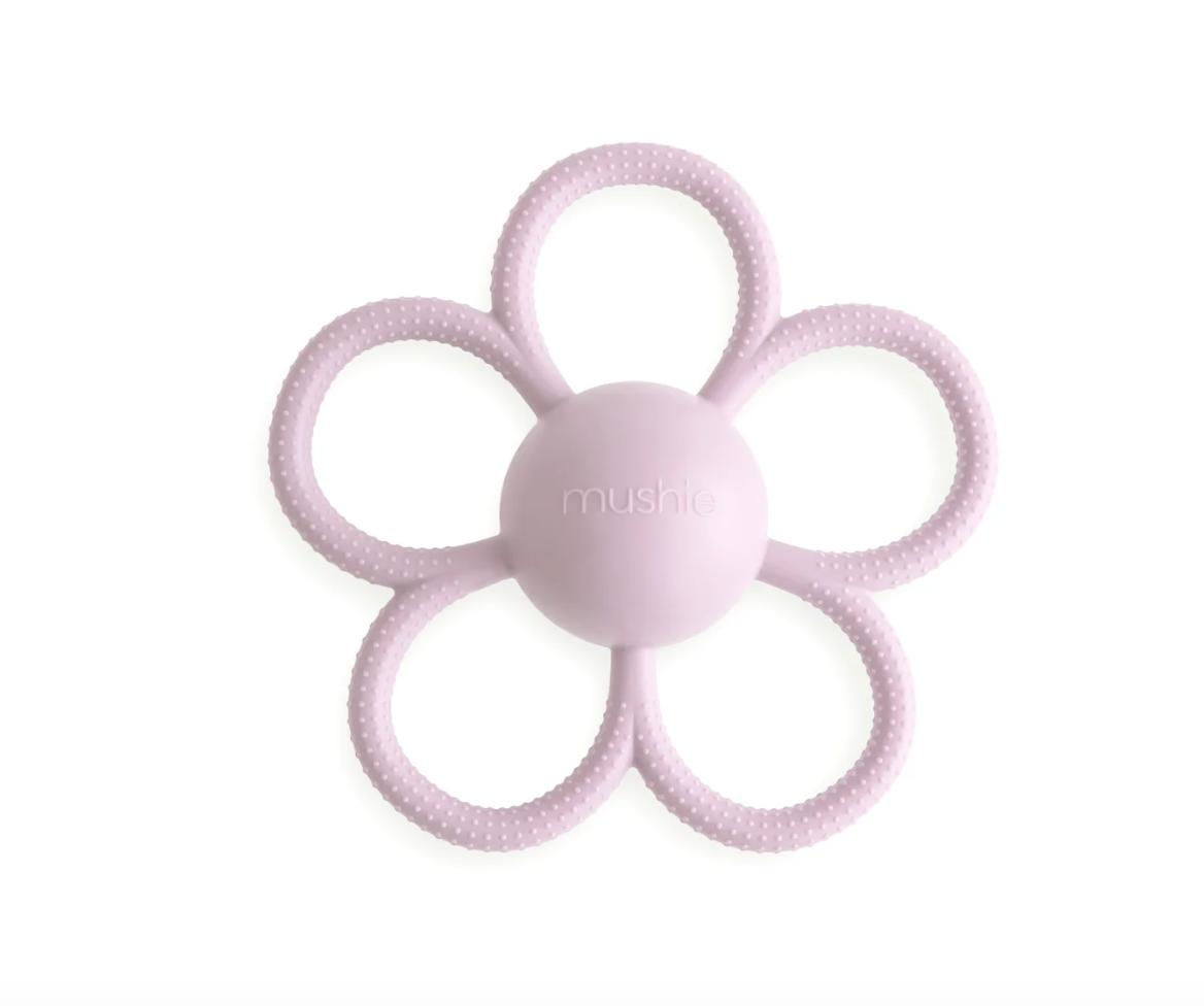 Mushie Daisy Rattle Teether - Assorted Colors