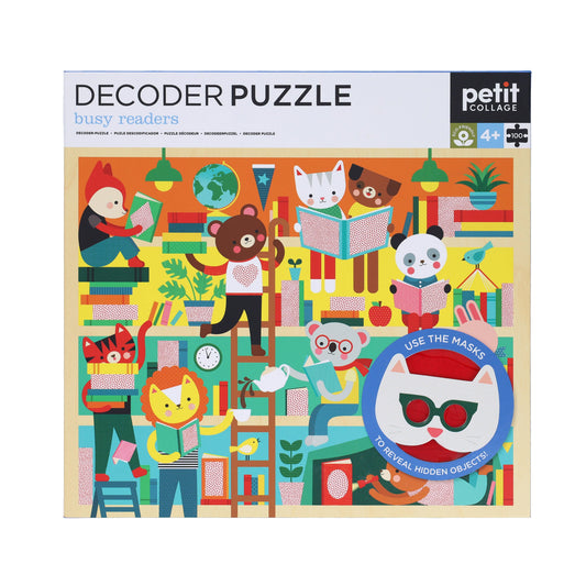 Petit Collage - Busy Readers 100-Piece Decoder Puzzle