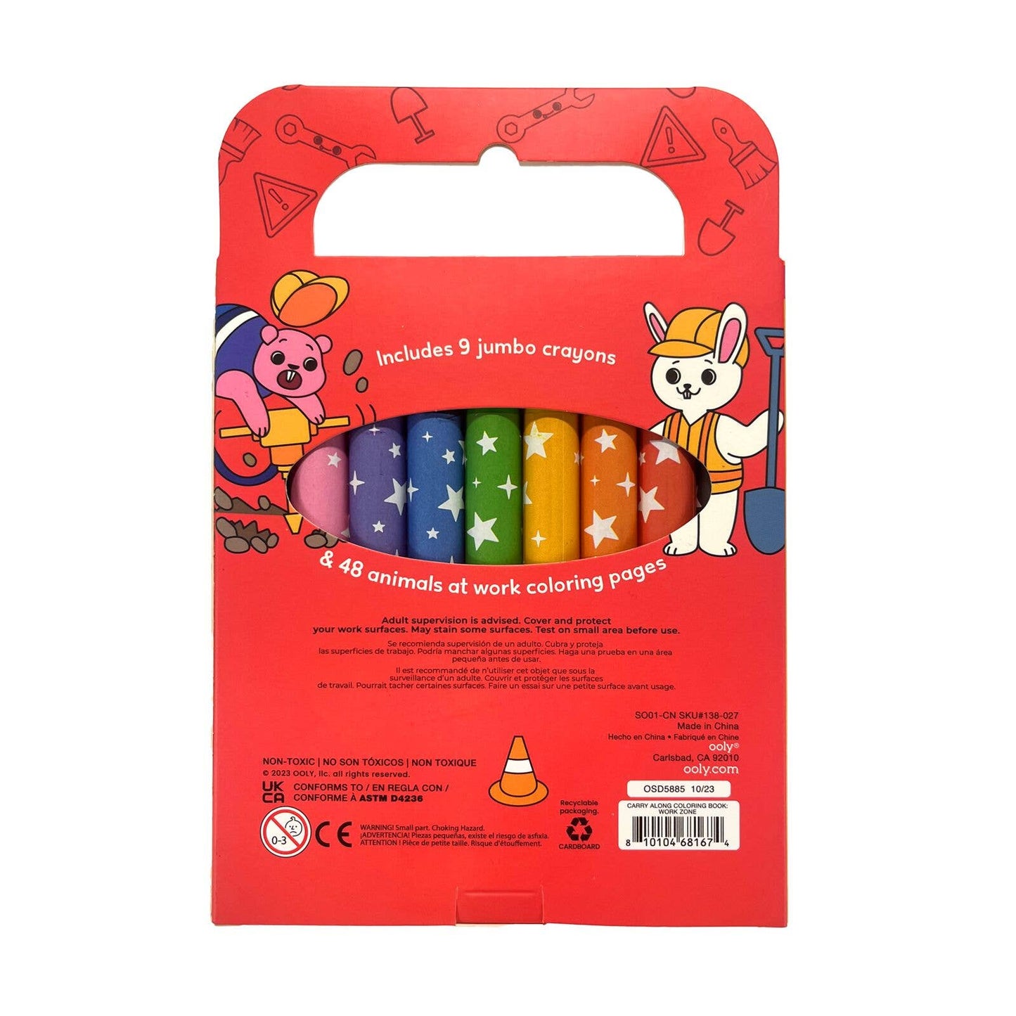 OOLY - Carry Along Crayons & Coloring Book Kit - Work Zone