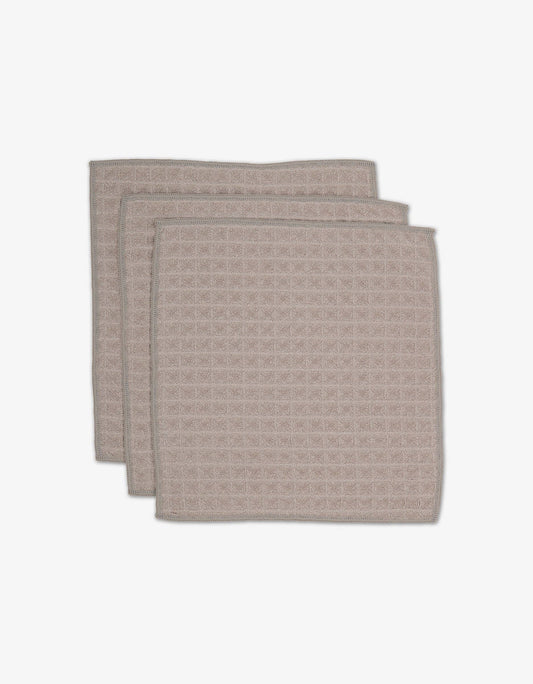 Geometry - Taupe Waffle Washcloth Set