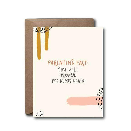 Black Lab Studio - Parenting Fact Pee Alone Baby Greeting Card