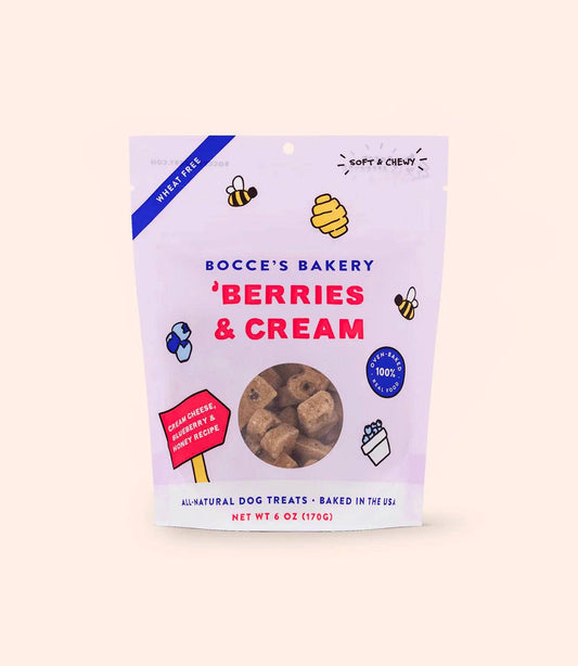 Pet Palette Distribution - Bocce's Bakery Berries & Cream 6oz Soft & Chewy Dog Treats