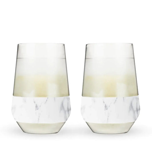 HOST - Wine Freeze XL Cooling Cups (Set of 2) in Marble