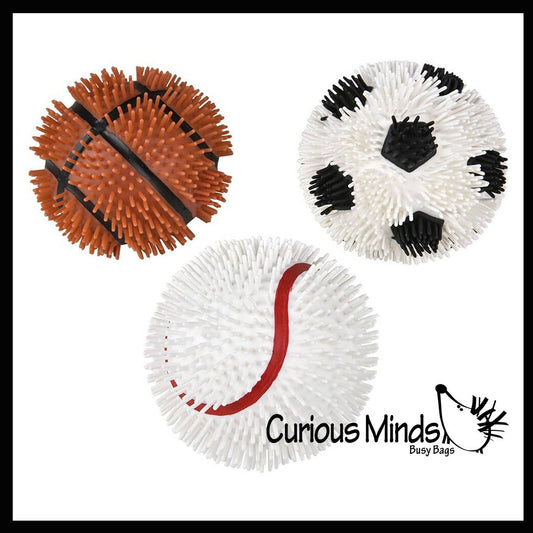 Curious Minds Toys - 1 RANDOM Sports Stress Ball - Soft Creamy Doh Filled Sport