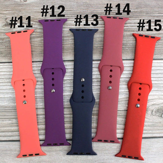 ShopTrendsNow - Solid Silicone Bands for Apple Watch 42/44 mm Red