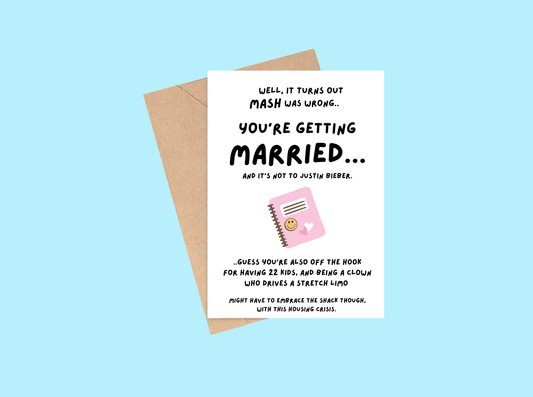 Tiny Baker Creations - MASH Wedding Card | 90s | Humor | Nostalgia