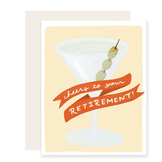 Slightly Stationery - Retirement Martini | Happy Retirement Card