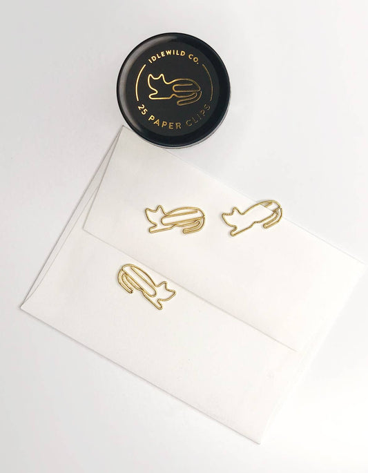 Idlewild Co. - Cat Gold Plated Paper Clips