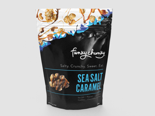 Funky Chunky - Sea Salt Caramel 5oz Bags | Chocolate Popcorn | 6 Pack