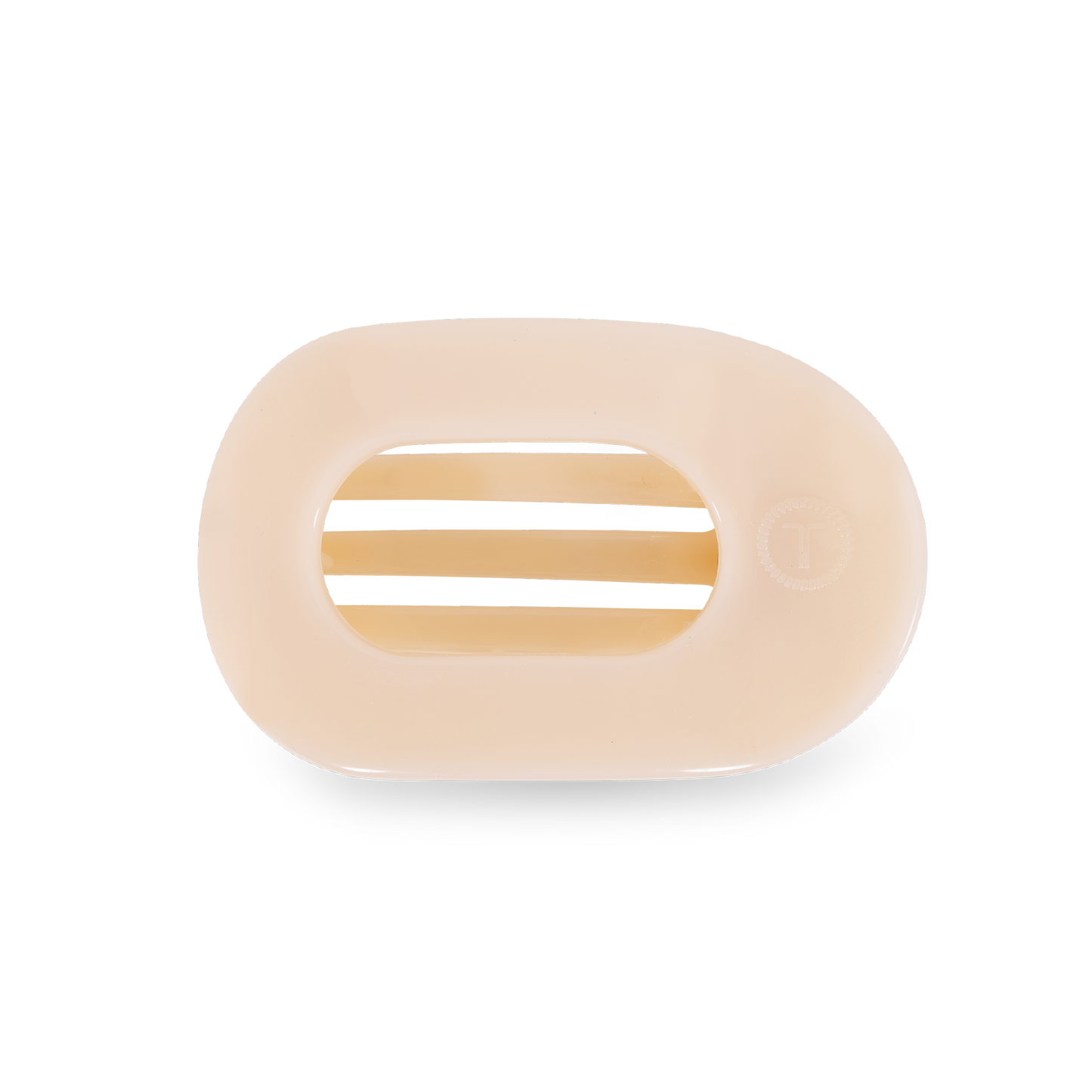 TELETIES - Almond Beige Small Flat Round Clip