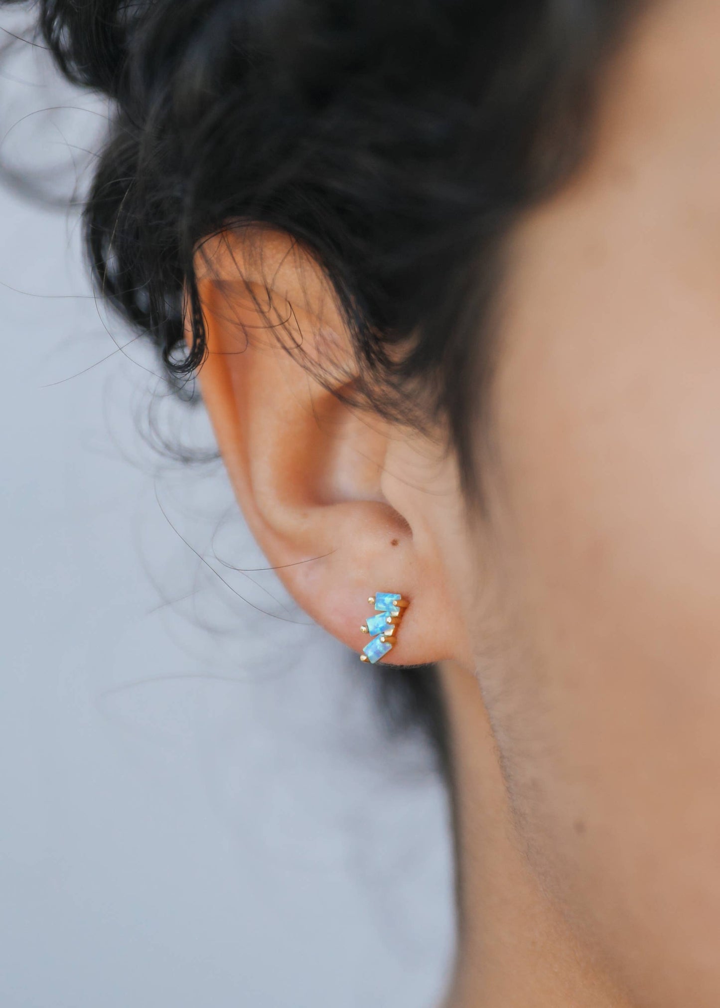 JaxKelly - Offset Trio - Fire Opal - Earring