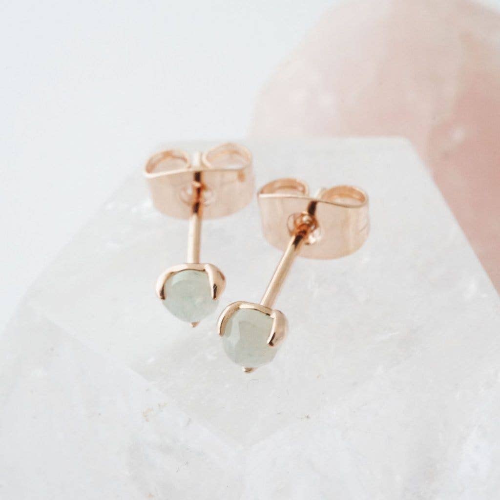 Honeycat Jewelry - Jade Point Solitaire Studs