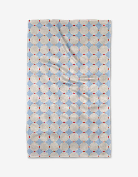 Geometry - Mist Blue Oasis Tea Towel