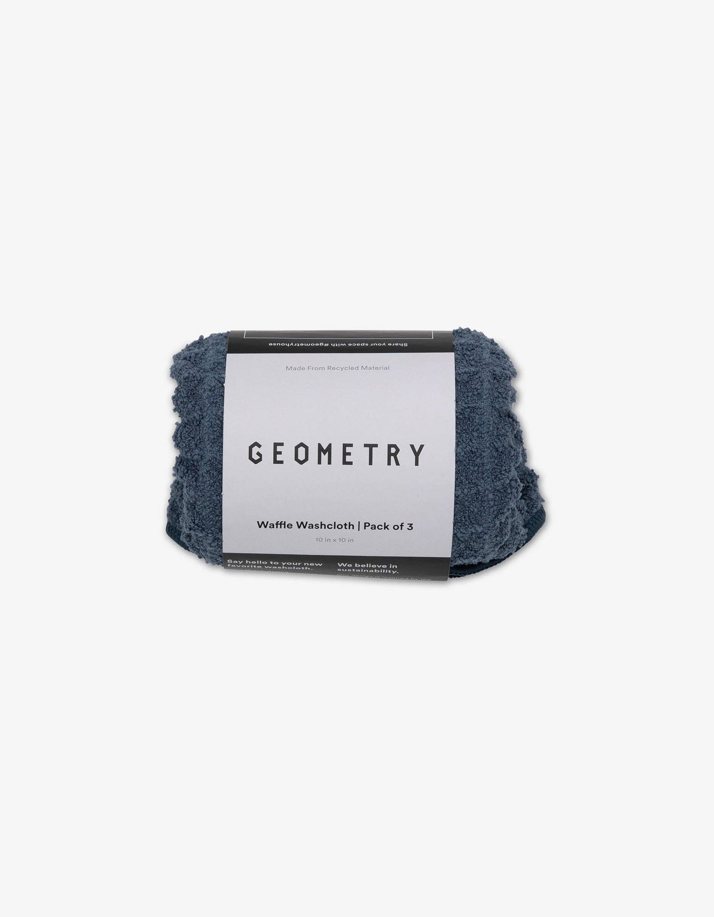 Geometry - Midnight Blue Waffle Washcloth Set