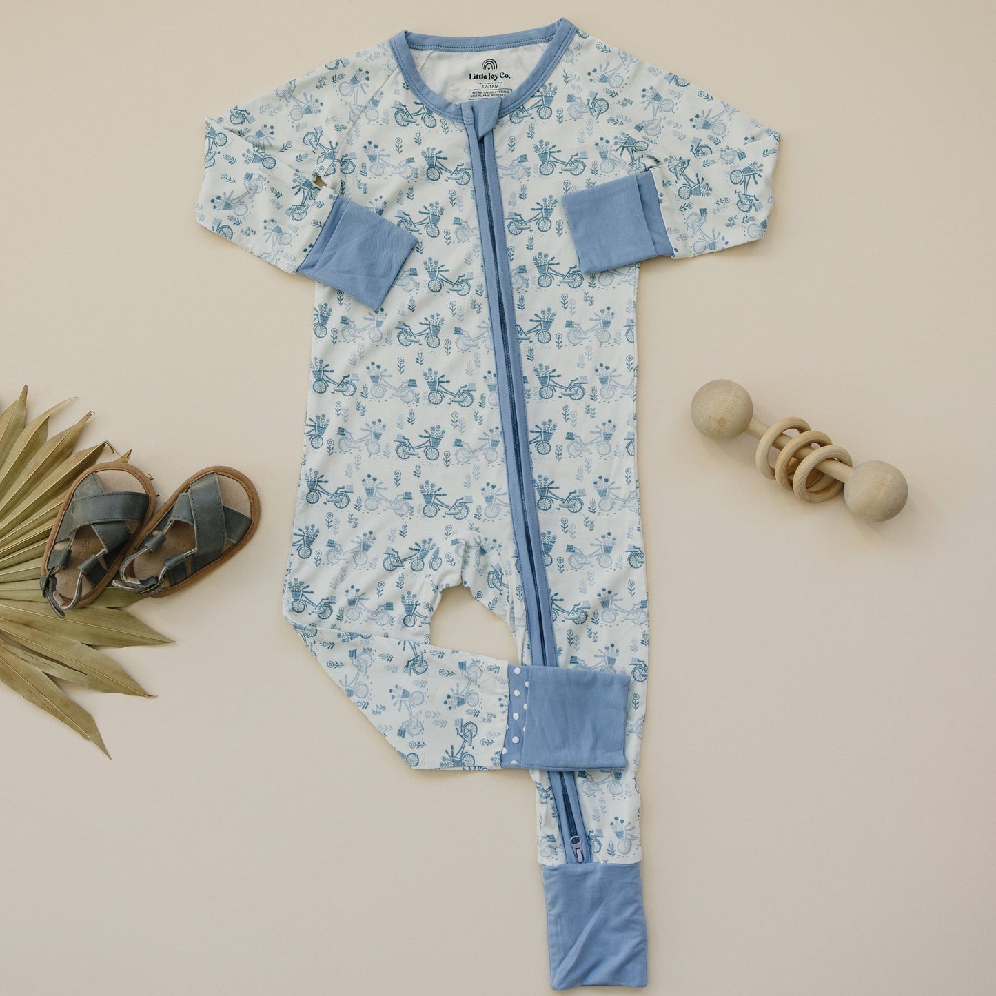 Little Joy Co. - Pedal Around Bamboo Zippy Romper Bicycle Summer Baby Pajamas