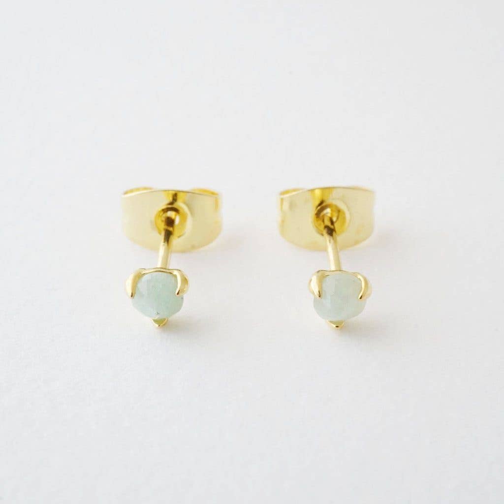 Honeycat Jewelry - Jade Point Solitaire Studs