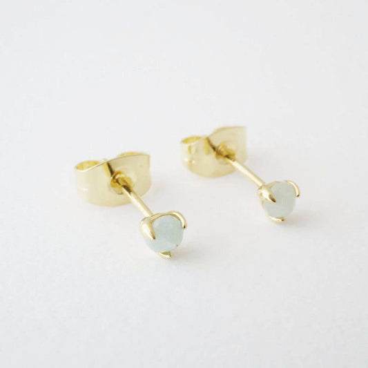 Honeycat Jewelry - Jade Point Solitaire Studs