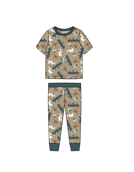 Livi Bee Co. - Beach Van 2 Piece Pajama Set