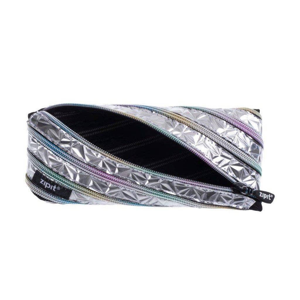 ZIPIT - ZIPIT Metallic Pencil Case, Silver