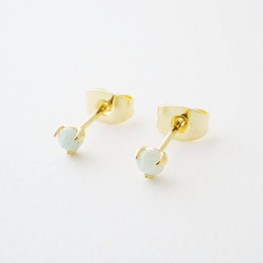 Honeycat Jewelry - Jade Point Solitaire Studs