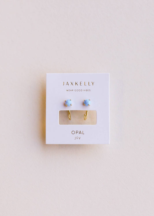 JaxKelly - Huggies - Fire Opal - Earrings