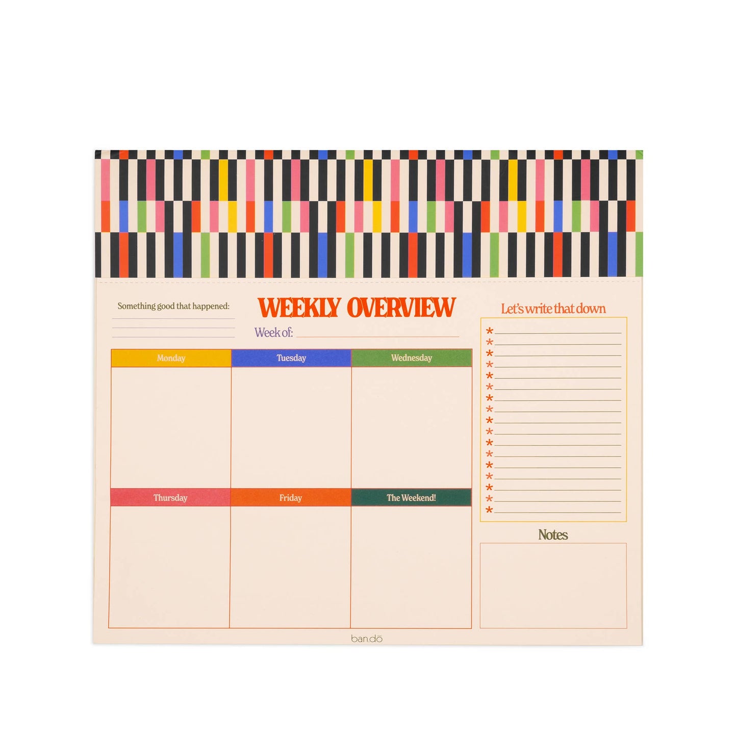 Ban.do - Desk Notepad, Mid Century Stripe