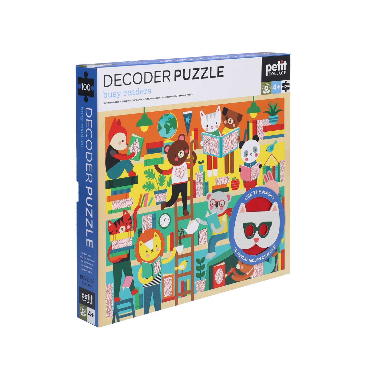 Petit Collage - Busy Readers 100-Piece Decoder Puzzle