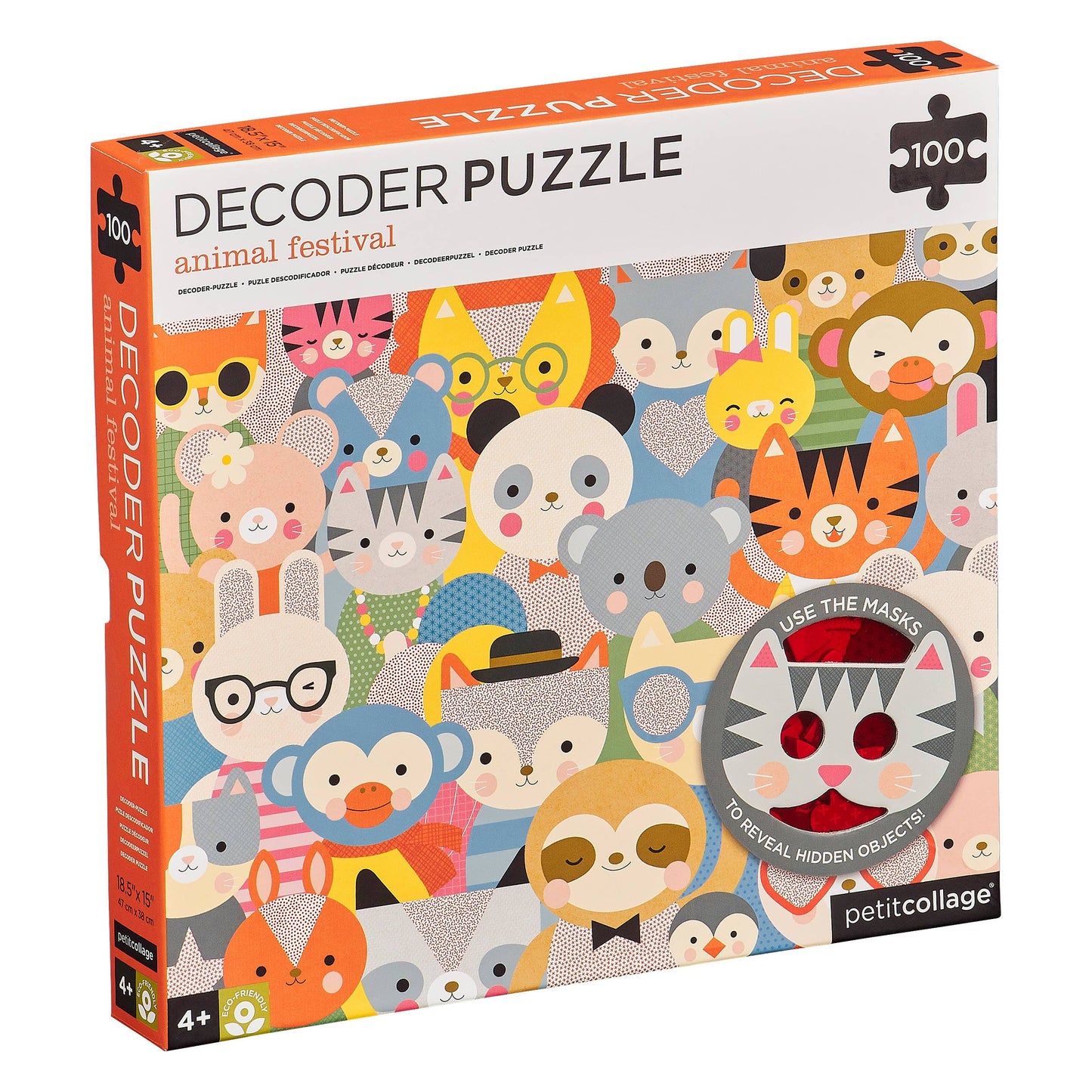 Petit Collage - Animal Festival 100-Piece Decoder Puzzle